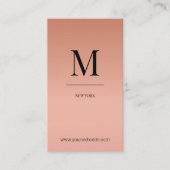 Monogram modern minimalistic rose´gold Monogramm Visitekaartje (Voorkant)
