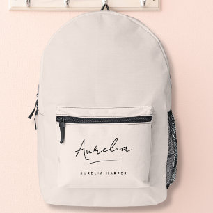 Monogram Modern Minimalistisch Blush Roze Script Bedrukte Rugzak