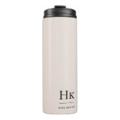Monogram Modern Minimalistisch Chic Blush Roze Thermosbeker (Voorkant)