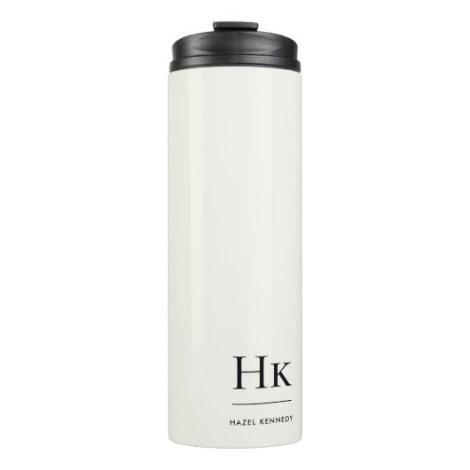 Monogram Modern Minimalistisch Chic Eenvoudig Ivoo Thermosbeker (Voorkant)