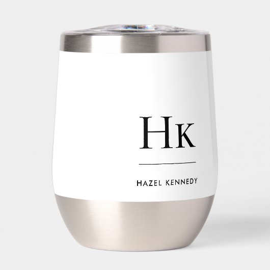 Monogram Modern Minimalistisch Chic Monogrammed Wi (Voorkant)