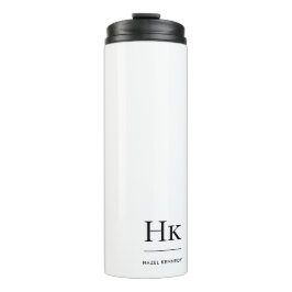 Monogram Modern Minimalistisch Chic Wit Monogram Thermosbeker