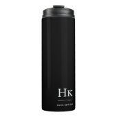 Monogram Modern Minimalistisch Chic Zwart Wit Thermosbeker (Voorkant)