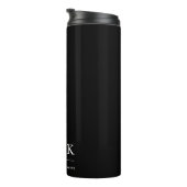 Monogram Modern Minimalistisch Chic Zwart Wit Thermosbeker (Geroteerd rechts)