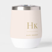 Monogram Modern Minimalistisch Elegant Blush Pink  (Voorkant)