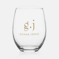 Monogram Modern Minimalistisch Goud Zwart