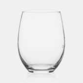 Monogram Modern Minimalistisch Goud Zwart Wijnglas Zonder Voet (Rechts)