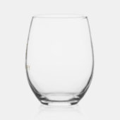 Monogram Modern Minimalistisch Goud Zwart Wijnglas Zonder Voet (Links)