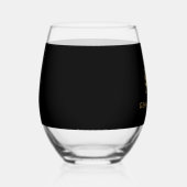 Monogram Modern Minimalistisch Goud Zwart Wijnglas Zonder Voet (Rechts)