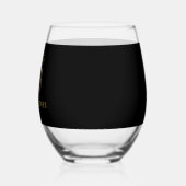 Monogram Modern Minimalistisch Goud Zwart Wijnglas Zonder Voet (Links)