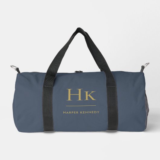 Monogram modern minimalistisch marinegoud plunjezak (Voorkant)