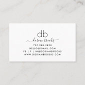 Monogram Modern Minimalistisch Professioneel Bedri Visitekaartje (Achterkant)