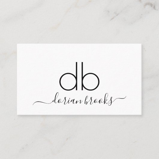 Monogram Modern Minimalistisch Professioneel Bedri Visitekaartje (Voorkant)