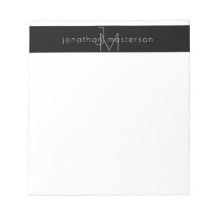 Monogram Modern Minimalistisch Professioneel Notitieblok