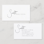 Monogram Modern Minimalistisch Professioneel Stoff Visitekaartje (Voorkant / Achterkant)