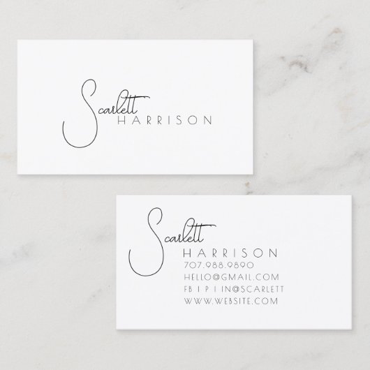 Monogram Modern Minimalistisch Professioneel Stoff Visitekaartje (Voorkant / Achterkant)