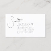 Monogram Modern Minimalistisch Professioneel Stoff Visitekaartje (Achterkant)