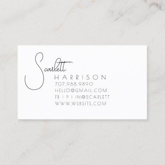 Monogram Modern Minimalistisch Professioneel Stoff Visitekaartje (Achterkant)