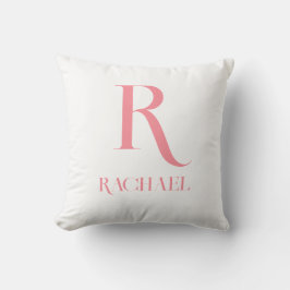 Monogram Modern Minimalistisch Stijlvol Roze Kussen