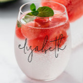 Monogram Modern Minimalistisch Stijlvol Wijnglas Zonder Voet