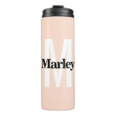 Monogram Modern Minimalistisch Vet Schattige Initi Thermosbeker (Voorkant)