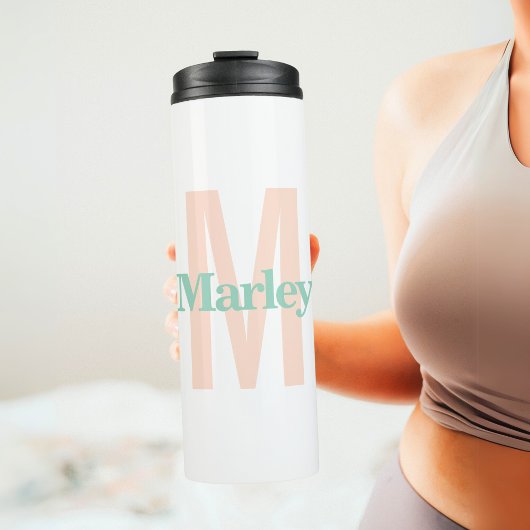 Monogram Modern Minimalistisch Vet Schattige Initi Thermosbeker