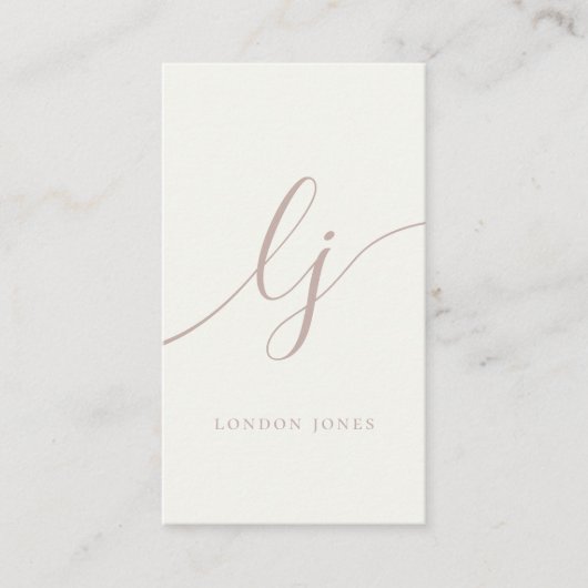 Monogram Modern Minimalistisch Vrouwelijk Ivoor Ro Visitekaartje (Voorkant)