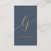 Monogram Modern Minimalistisch Vrouwelijk Marine B Visitekaartje (Voorkant)