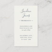 Monogram modern minimalistisch vrouwelijk marine i visitekaartje (Achterkant)