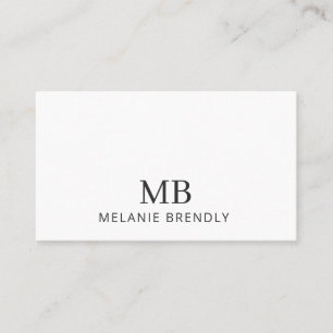 Monogram modern minimalistisch wit Visitekaartje