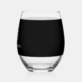 Monogram Modern Minimalistisch Wit Zwart Wijnglas Zonder Voet (Links)