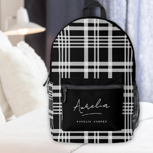 Monogram modern minimalistisch zwart script afgesp bedrukte rugzak