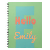 monogram modern mint koraalroze perzik notitieboek (Voorkant)