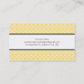 MONOGRAM modern morrocan bord geel grijs Visitekaartje (Achterkant)