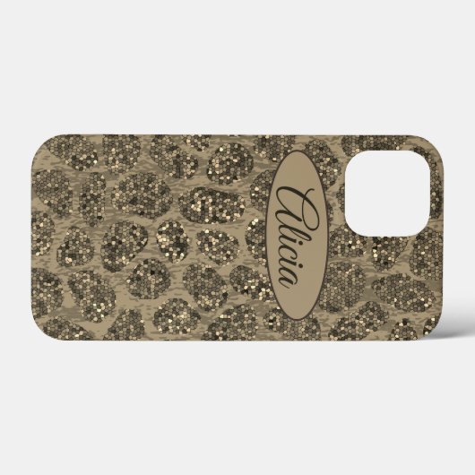 Monogram Modern Mosaic Animal Print Case-Mate iPhone Case (Achterkant (horizontaal))
