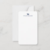Monogram Modern Navy Blauw Typografie Notitiekaartje (Voorkant)