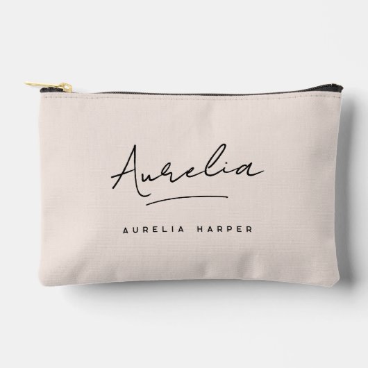 Monogram Modern Neutraal Minimalistisch Blush Roze Etui (Voorkant)