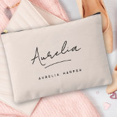 Monogram Modern Neutraal Minimalistisch Blush Roze Etui