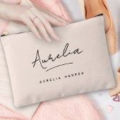 Monogram Modern Neutraal Minimalistisch Blush Roze Etui