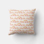 Monogram Modern Oranje Waterverf Regenboog Kussen (Achterkant)