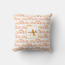 Monogram Modern Oranje Waterverf Regenboog