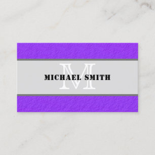 Monogram Modern Paarse Grunge Background #2 Visitekaartje