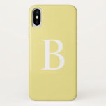 Monogram modern pasteel gele buik Case-Mate iPhone case<br><div class="desc">Moderne Pastel Yellow Bold Typography Monogram iPhone Case | Voeg je eigen monogrammed initiaal toe aan deze aanpasbare iPhone case. Het is voorzien van witte vetgedrukte typografie met een gele achtergrond. Deze moderne iPhone-draagtas zal perfect zijn als een gepersonaliseerd cadeau. Andere kleuren zijn beschikbaar.</div>