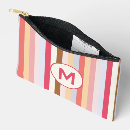 Monogram Modern pastel Snoep streep Etui (Open)
