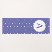 Monogram Modern Periwinkle White Polka Dots Yogamat (Achterkant (horizontaal))