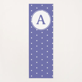 Monogram Modern Periwinkle White Polka Dots Yogamat