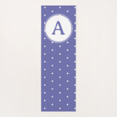 Monogram Modern Periwinkle White Polka Dots Yogamat (Achterkant)