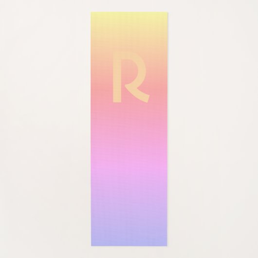 Monogram Modern Pink Sunset Colors Yogamat (Voorkant)