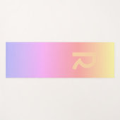 Monogram Modern Pink Sunset Colors Yogamat (Voorkant (horizontaal))