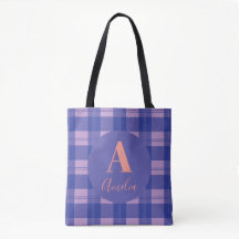 Monogram Modern Plaid Paarse